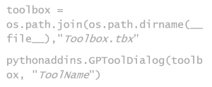 Listing 1: Script for Python Tools Used in Add-ins